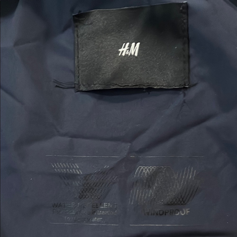 H&M Navy Blue Hooded Windbreaker - Picture 2 of 3